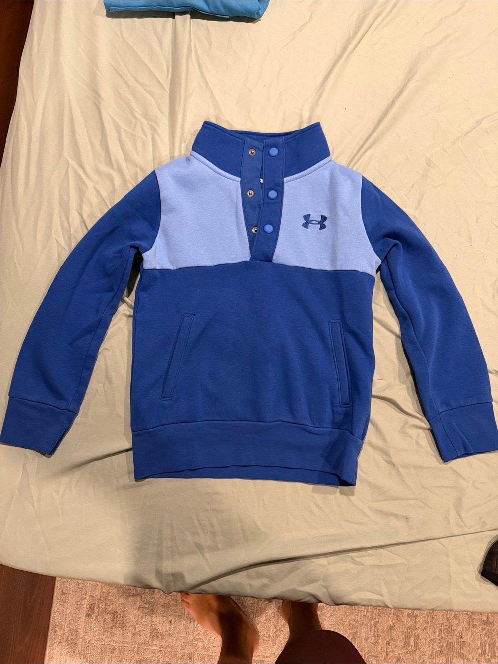 Under Armour Kids Blue Two-Tone Snap Pullover Hoodie